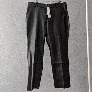NWT Women's Banana Republic Metallic Gunmetal Avery Straight Ankle Pant- Sz 6P